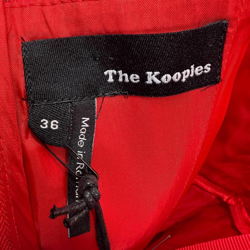 The Kooples Red Mini Dress Polka Dot Mesh Yoke Sexy Valentine Womens 36 US S NWT - Picture 3 of 9